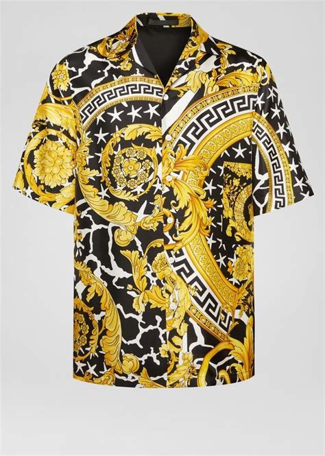 versace silk shirt used|versace short sleeve shirt.